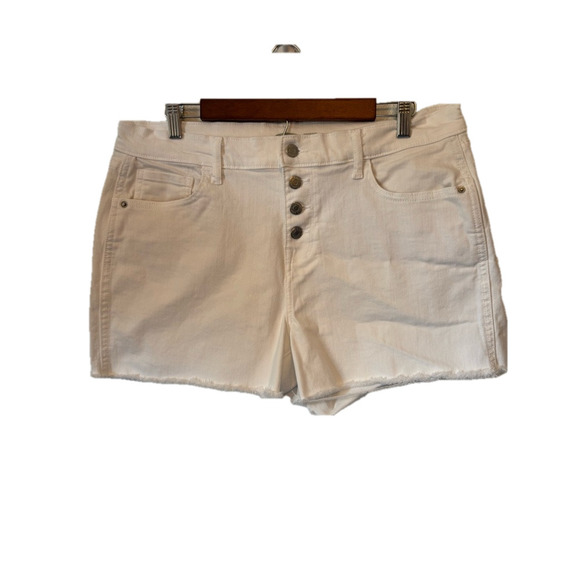 Old Navy Pants - Old Navy Womens 14 White Button Fly Boyfriend Cut Off Denim Shorts 90's Festival